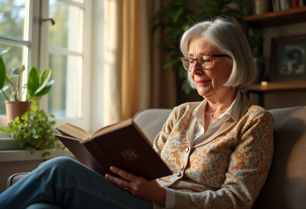 femme 60 ans lunettes coiffure